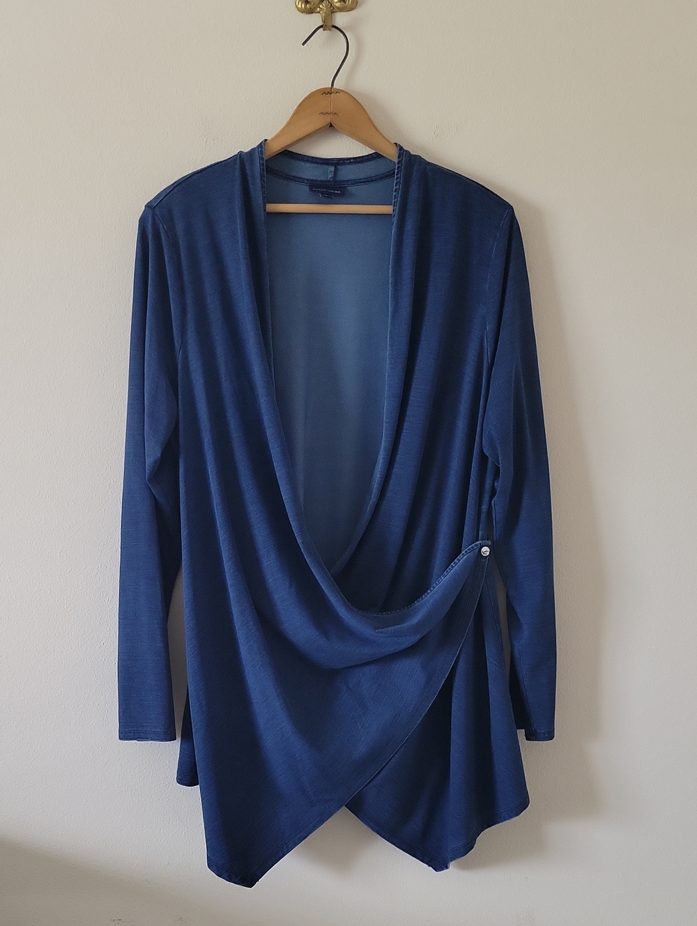J Jill Pure Jill Indigo Drape Cardigan Size Large - Picture 2 of 7